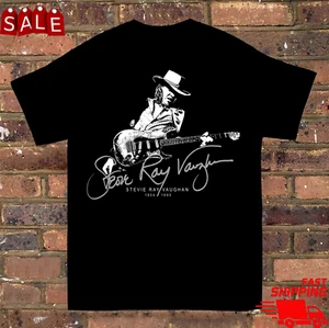 Stevie Ray Vaughan Gitarre Signatur T-Shirt schwarz Damen Herren - kostenloser Versand - Bild 1 von 4
