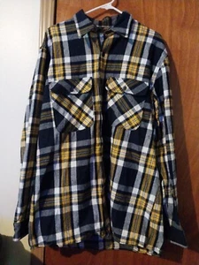 5 Brothers Heavyweight Men's Large Plaid Flannel L.S. Button Up Shirt Style 5200 - Picture 1 of 11