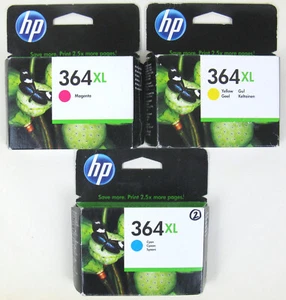 HP 364 XL / HP364XL Oryginalny zestaw błękitny, purpurowy i żółty. Fabrycznie nowe w pudełku i zapieczętowane - Zdjęcie 1 z 1