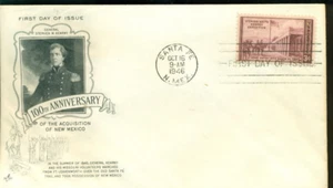 1946 FDC - Scott # 944 - Estado de Nuevo México - Arte Artesanal Cachet UA - Imagen 1 de 1