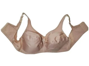 Glamorise beige vollflächiger BH Damen 46D bügellos breiter Träger verstellbar  - Bild 1 von 12