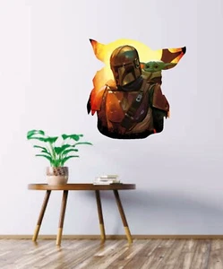 The Mandalorian Baby Yoda Wall Art Sticker High Quality Bedroom Decal Print LS10 - Picture 1 of 2