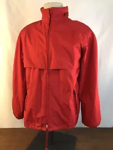 Giacca a vento media Eddie Bauer Goretex Hideaway rossa con cappuccio escursionismo (NC12) - Foto 1 di 12