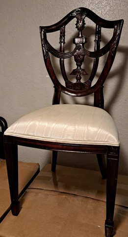 MAITLAND SMITH Mahogany Hepplewhite Style Dining Side Chair Cover