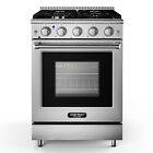 24 Inches Freestanding Gas Range Natural Gas w/ 4 Burners Cooktop Oven