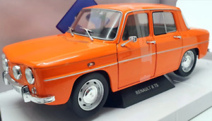 Coche Renault 8 TS (Escala 1/18) Solido, die-cast, clásico, naranja, new