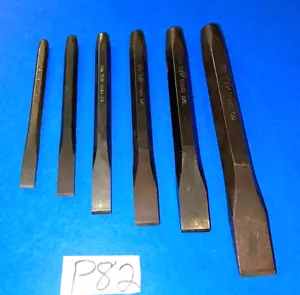 MAC TOOLS 6 PIECE FLAT TIP CHISELS 4 NEW 2 USED - Picture 1 of 18