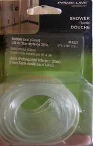 Prime Line M6227 Shower Door Bottom Seal 36 in L X 1/8 in W Vinyl Clear Star - Picture 1 of 2