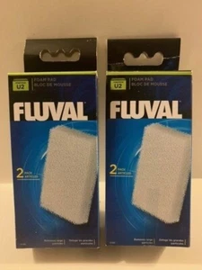 2 Pks Fluval U2 Fish Turtle Tank Filter Foam Pad - 2 pk - A486 4 Filters Total - Picture 1 of 5