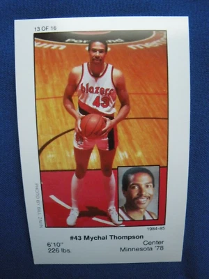 1984/85 basketball Police Blazer Tips Mychal Thompson Trailblazers #13 - Image 1 of 2