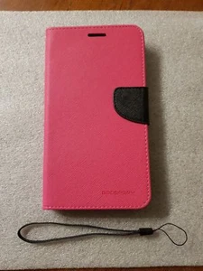 GOOSPERY Housse Agenda NOKIA Lumia 1320 "M" Bicolore Magenta & Noir - Picture 1 of 3
