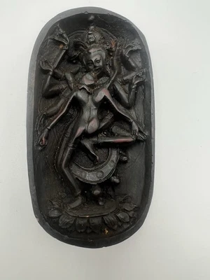 Antique Chana Dorje Buddha Indian Karmasutra Wood Hand Carved Scarab - Image 1 of 4