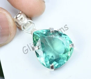31,35 ct natürlicher grüner Turmalin hübsche Birne 925 Silber Anhänger zertifiziert - Bild 1 von 9