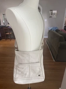 The SAK Iris Supple Pebbled Cream Ivory Leather Crossbody Shoulder Bag - Picture 1 of 7