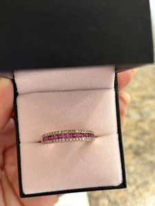 Genuine 14k Rose Gold LeVian Natural Ruby Chocolate Diamond Band - Picture 1 of 7