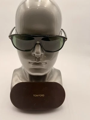 Tom Ford Men Sunglasses Black Green Polarized Pilot PRESCOTT FT1027 01R NEW - Image 1 of 3