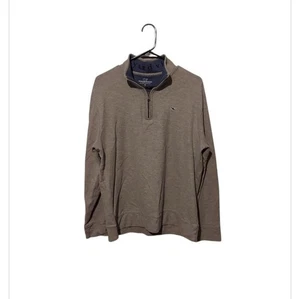 Maglione uomo Vineyard Vines quarto zip grande grigio pullover pima cotone outdoor - Foto 1 di 8