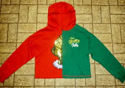 Sudadera con capucha de niña Justice The Grinch para Navidad. Talla Lg. Brillante! Foto 1 de 2