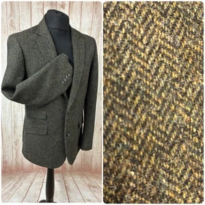 Linea 500 Green Herringbone Shetland Moon Tweed Jacket Blazer Medium 40” Riding - Imagen 1 de 24