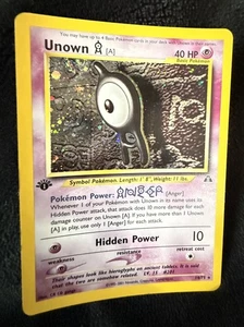 Pokémon Unown TCG Neo Discovery 14/75 Holo SWIRL 1° Edizione Carta Rara - Foto 1 di 9