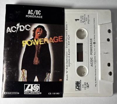 AC/DC Powerage Cassette Tape 1978 OG 1st USA Press 70s Classic Rock. Tested  - Image 1 of 4
