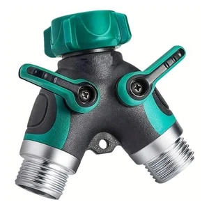 Manguera de jardín de metal Wideskall resistente de 3/4" pulgadas divisor en Y de 2 vías con cierre... - Imagen 1 de 9