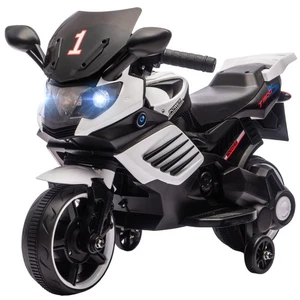 AIYAPLAY Moto per Bambini Elettrica da 6V con Rotelle, Fari e Musiche Bianco - Foto 1 di 10