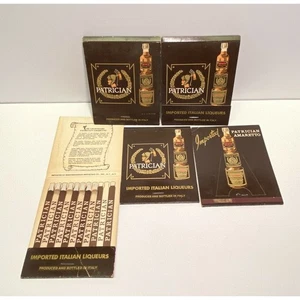 Lot 5 Vtg Matchbooks Patrician Amaretto Imported Italian Liqueurs Advertising - Picture 1 of 9
