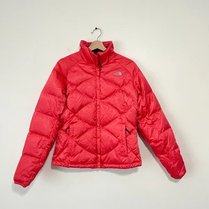 Chaqueta acolchada acolchada de plumón de ganso 550 roja talla M The North Face para mujer - Imagen 1 de 13