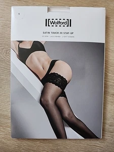 Wolford Satin Touch 20 Stay-Up Lace Band Light Sheen 21223 Sz Small - Picture 1 of 5