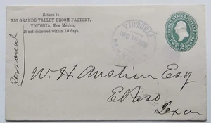 Scarce 1889 Victoria Dona Ana County New Mexico to El Paso Texas - Picture 1 of 2