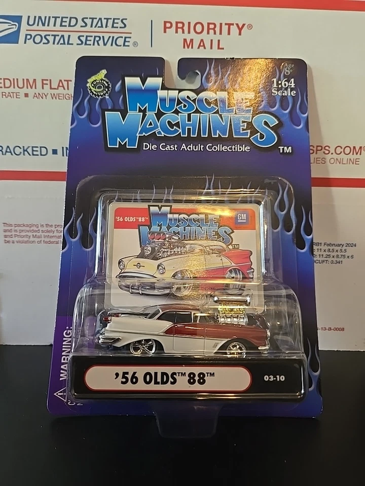 1956 Oldsmobile 88 Muscle Machines Die Cast 1:64 Scale On Card 03-10 - Image 1 of 4