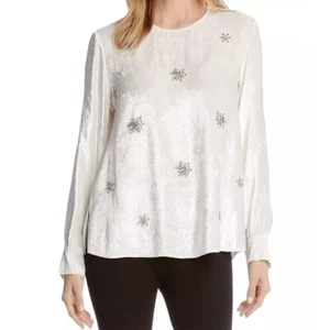 Karen Kane Starlight Embellished Velvet Top L - Picture 1 of 3