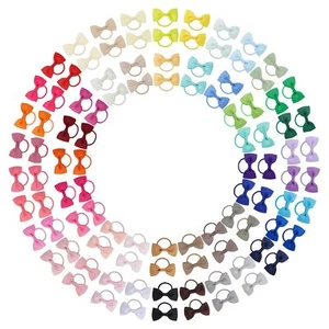 100PCS 2 Inch Baby Girls Hair Bows Ties Ribbon Elastic Bands for Toddlers - Picture 1 of 9