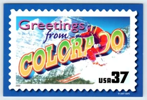 Grüße aus Colorado große Briefe unbesendet 4x6 Postkarte USPS SBP23 - Bild 1 von 2