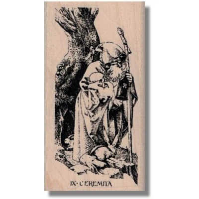 Rubber Stamp, TAROT CARD, Tarot 9 The Hermit, Fortune, Media, Future, Luck,Magic Foto 1 de 4
