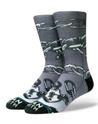 Calcetines Stance Dan Smith Tatuaje Artista Grandes Negro Gris M545A19DAN-DAG Cadenas Bloqueo Foto 1 de 4