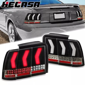 HECASA For 99-04 Ford Mustang LED Tail Lights Sequential Signal Brake Lamp Black - Picture 1 of 24