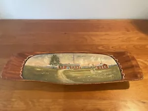 Large Swedish antique primitive 24" hand painted wooden bowl, northern Sweden - Picture 1 of 12