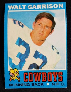 1971 Topps #8 Walt Garrison Rookie RC Dallas Cowboys EX (edges slightly bent)