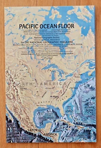 National Geographic October 1969; Map; Pacific Ocean Floor - Picture 1 of 3