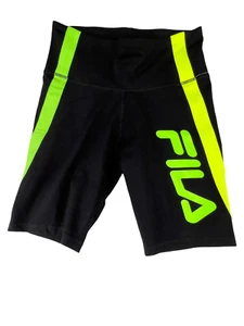 Pantalones Cortos Fila Talla M Negros Ropa Activa Verde Logotipo Esmoquin Calce Elástico - Imagen 1 de 11