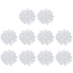 10Pcs 2" Chiffon Flowers Fabric Flower Sewing Fabric Appliques White - Picture 1 of 7