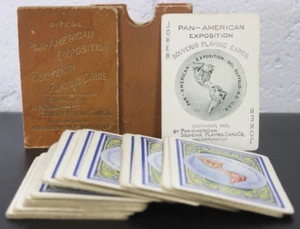 Official Pan-American Exposition Souvenier Playing Cards 1901 RARE Complete! H5 - Picture 1 of 17