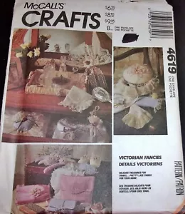 Vtg 1980s McCall's Pattern 4619/647 Victorian Home Decor Gifts Accessories Uncut - Picture 1 of 8