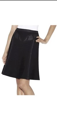 Женская черная юбка Herve Leger трапециевидная длина до колена размер средний - Изображение 1 из 4