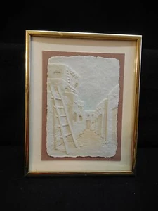 Wess    Pueblo Paper Art   Figi Graphies  Framed Original Small   1950- NOW - Picture 1 of 2