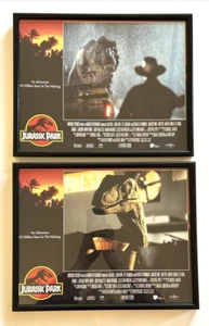Lot of 2 Vintage Jurassic Park Movie Memorabilia Poster Framed Theater Man Cave - Picture 1 of 9