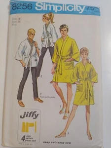 Robe Kimono Ladies MISS 14 Simplicity 8256 Sewing Pattern Cut VTG Jiffy Bath - Picture 1 of 8