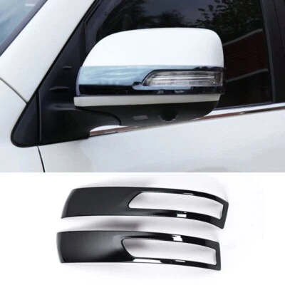 Tira de espejo retrovisor lateral de acero 2 piezas apta para Toyota Land Cruiser 2013-2021 negra Foto 1 de 4